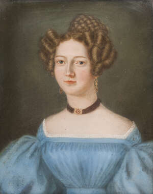 
	
		British Provincial School, 
		early 19th century- 
		 
		Portrait of Bertha Birkbeck,...