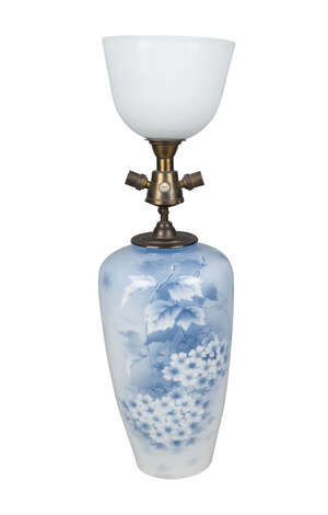 
	
		A Continental porcelain vase, probably Danish, 20th century, decorated  with leaves and...