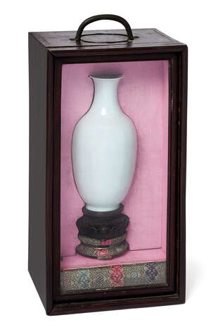 
	
		A Chinese eggshell porcelain claire-de-lune vase, Republic period, finely incised to the...