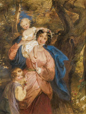 
	
		Frederick Richard Pickersgill RA, 
		British 1820-1900- 
		 
		Mother and two children...
