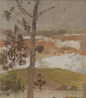 
	
		Mary Potter OBE, 
		British 1900-1981- 
		 
		Snow and Bracken; 
		 
		oil on canvas...