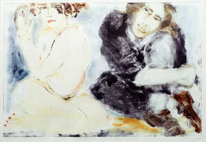 
	
		Inge Clayton, 
		British 1942-2010- 
		The Actress and the Poet; 
		monoprint in...