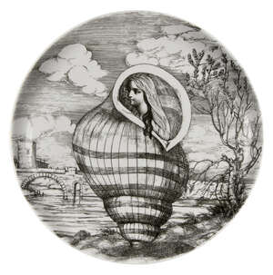 
	
		Piero Fornasetti (1913-1988), a dinner plate 
		c.1960's, printed marks to base 
		A...