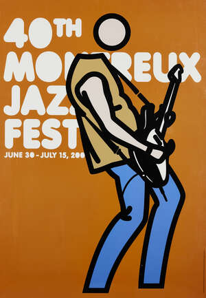 
	
		Julian Opie,
		British b.1958-
		 
		40th Montreux Jazz Festival Poster, 2006;
		 
		