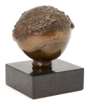 
	
		Neil Willis, 
		British 1932-2011- 
		Untitled spherical sculpture; 
		bronze with...