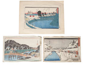 
	
		Ando Hiroshige, Japanese, 1797-1858 Shiba Akabane no yuki (Snow at Akabane in Shiba) from...