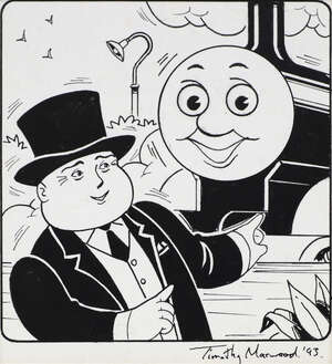 
	
		Timothy Marwood,
		British 1954-2008-
		 
		Fat Controller and Thomas, 1993;
		 
		