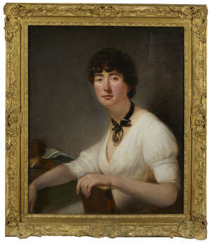 
	
		Circle of Sir William Beechey RA, 
		British 1753-1839-
		 
		Portrait of Lady...