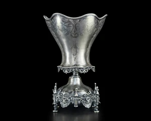 A silver sweet meat pot,&nbsp;Ottoman Turkey, 19th century,&nbsp;
On six feet with foliated apron, on...