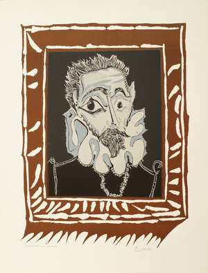 
	
		Pablo Picasso, 
		Spanish 1881-1973- 
		 
		 
		L'homme à la fraise [See B.1148], 1963;...