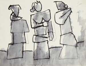 
	
		Josef Herman OBE RA, 
		British/Polish 1911-2000- 
		 
		Geometric Figures, 1989;...