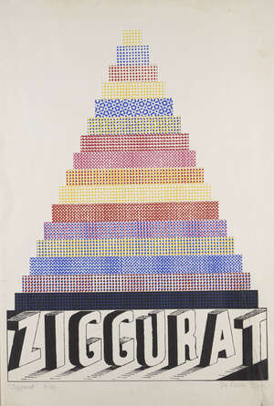 
	
		Joe Tilson RA, 
		British b.1928- 
		 
		Ziggurat, 1964; 
		 
		screenprint in colours...
