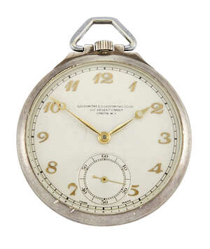 
	
		A silver open-face dress pocket watch, by Vertex, the silvered dial with applied Arabic...