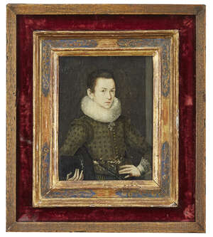 
	
		Circle of Marcus Gheeraerts the Younger, 
		Flemish c. 1561/62-1636- 
		 
		Portrait...