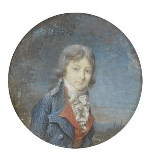 
	
		British School, 
		18th century- 
		 
		A portrait miniature of a young gentleman,...