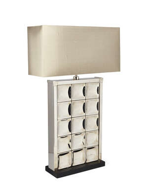 
	
		Porta Romana, 
		 
		Contemporary table lamp, circa 2010, 
		Chromed and lacquered...