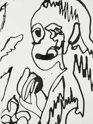 
	
		Gary Hume RA,
		British b. 1962-
		 
		Monkey;
		 
		 
		ink on wove paper, 38x28cm...
