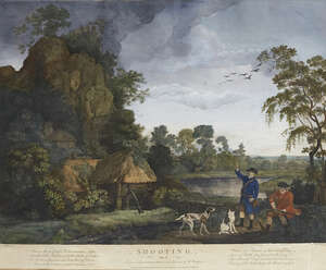 
	
		William Woollett, 
		British 1735-1785- 
		Shooting, plates I-IV, after George Stubbs...