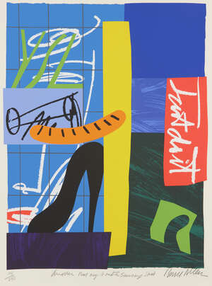 
	
		Bruce Mclean, 
		Scottish b.1944-
		 
		Another Bad Night Out on Sausage Street,...
