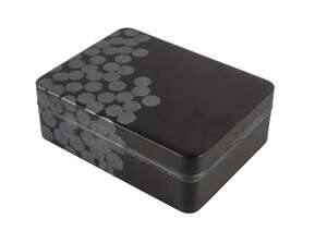 
	
		A Japanese black lacquer box and cover, early 20th century, decorated with floral...