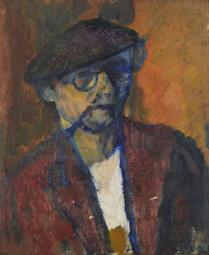 
	
		David Bomberg, 
		British 1890-1957-
		
		Portrait of artist, 1937;
		oil on board,...