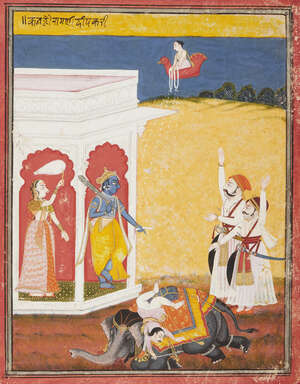 
	
		An illustration to a Ragamala series: Kanada Ragini, probably Bundi, Rajasthan, North...