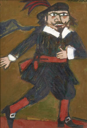 
	
		Alfred Cohen, 
		American/British 1920-2001 - 
		 
		Scaramouche, 1984; 
		 
		oil on...