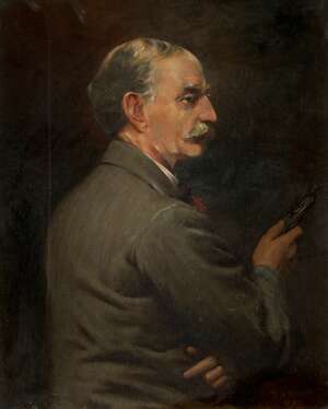 
	
		John Frederick Harrison Dutton, 
		British fl.1893-1909- 
		Portrait of Thomas Hardy OM...