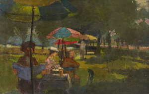 Edward Middleditch, British 1923-1987 - In the Park, 1949; oil on canvas, signed, titled and dated...