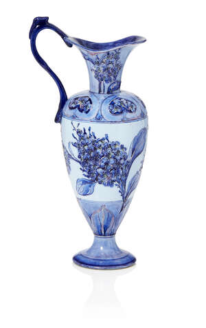 
	
		William Moorcroft (1872-1945), an Hesperian Lilac pattern ceramic ewer
		c.1902, signed...