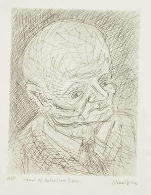 
	
		Leon Kossoff,
		British 1926-2019-
		 
		Head of Father (1979) No 1;
		 
		etching on...