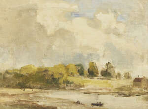 
	
		Philip Wilson Steer OM NEAC, 
		British 1860-1942-
		Study of landscape with trees and...