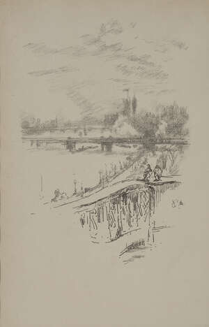 
	
		James Abbott McNeill Whistler RBA, 
		American 1834-1903- 
		 
		The Savoy Pigeons, 1896;...