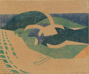 
	
		Claude Flight, 
		British 1881-1955- 
		 
		Breaking Waves, c.1931; 
		 
		linocut in...
