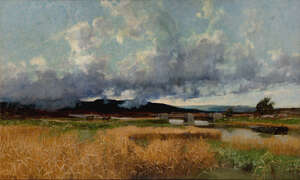 
	
		John Mallard Bromley RBA, 
		British 1859-1939 - 
		Moorland scene with horse and cart...