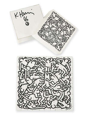 
	
		Keith Haring, 
		American 1958-1990-
		 
		Jigsaw Puzzle, 1986;
		 
		screenprint on...