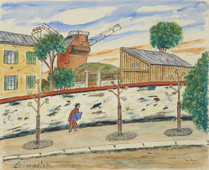 
	
		Élisée Maclet,
		French 1881-1962-
		Le moulin;
		watercolour and black ink on paper,...