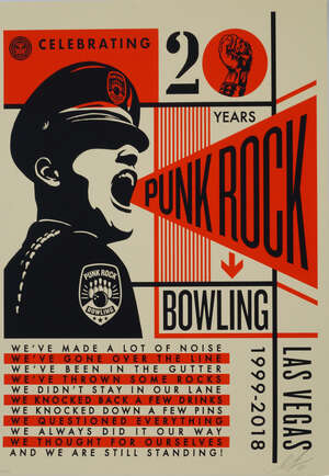 
	
		Shepard Fairey,
		American b.1970-
		 
		Punk Rock Bowling 20th, 2018
		 
		