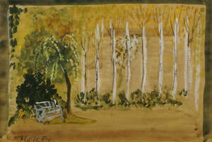 
	
		Charles Motley, British 1915-1991, Set design for Eugene Oregon, Sadler's Wells, garden...