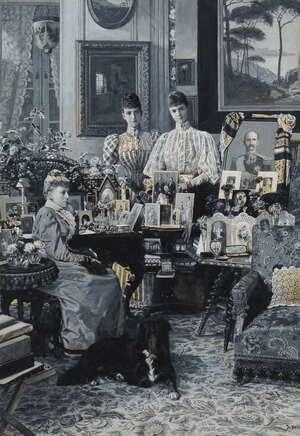 
	
		Samuel Begg, 
		British 1854-1936- 
		 
		'The Royal Marriage at Copenhagen; The Queen...