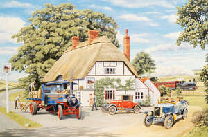 
	
		Trevor Mitchell, 
		British, late 20th century- 
		 
		The Railway Inn; 
		 
		oil...