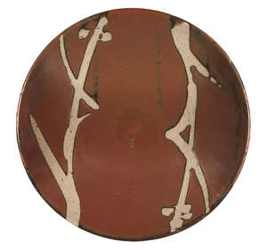 
	
		Shoji Hamada, Japanese 1894-1978, a stoneware dish with tenmoku glaze, diameter...