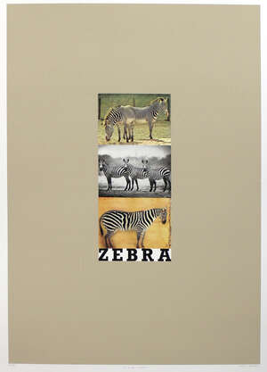 
	
		Sir Peter Blake CBE RDI RA, 
		British b.1932- 
		 
		Z is for Zebra, 1991; 
		 
		