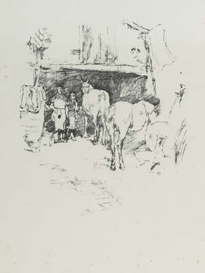 
	
		James Abbott McNeill Whistler PRBA, 
		American 1834-1903- 
		 
		The Smith's Yard,...