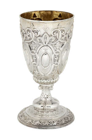 
	
		An ornately chased Victorian silver goblet, Sheffield, c.1886, William Padley & Son, the...