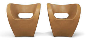 Ron Arad (b.1951) for Moroso, 
Pair of 'Victoria & Albert' lounge chairs, circa 2000, 
Leather,...