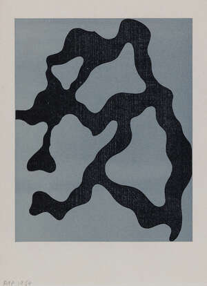 
	
		Jean Arp,
		German/French 1886-1966-
		 
		Ramures, 1954;
		 
		woodcut in colours on...