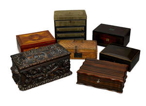 
	
		A large Victorian carved oak tea caddy, overall carved in the Italianate manner with...
