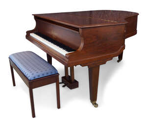 
	
		A rosewood baby grand piano by Bluthner, Leipzig, early 20th century, with serial no....
