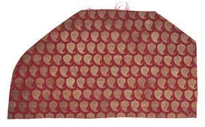 
	
		RTO A textile panel with horizonal rows of gold botehs, India, Benares, circa 1800, of...